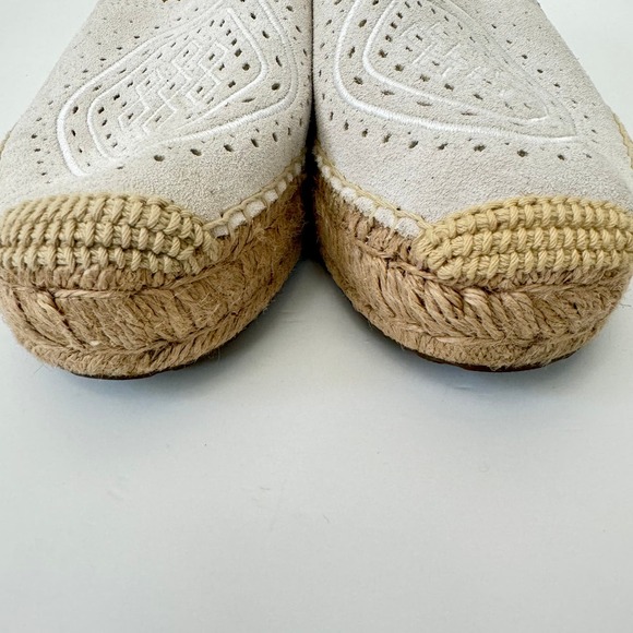 UGG Heidi Platform Espadrille Perforated Suede Leather Slip-On Flats | Size 8 - Picture 3 of 8